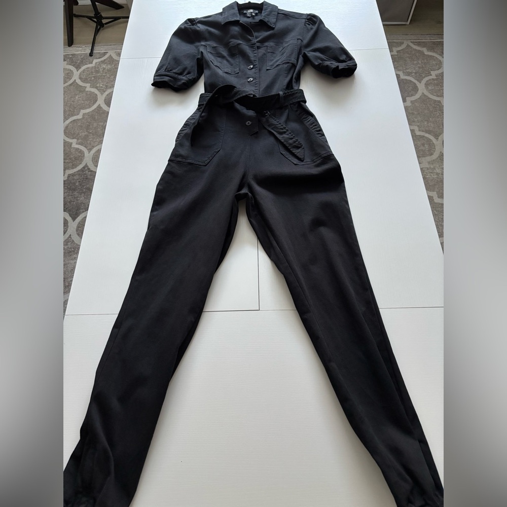 Paige Jeans Black Buttoned Jumpsuit With Belt Size 0